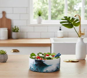 ชามสลัดทำมือจากโพลีเรซิ่นสีเขียวมิ้นท์ทันสมัยเป็นมิตรกับสิ่งแวดล้อมสำหรับใช้ในครัว โรงแรม และบ้าน ทนทาน - Product Image 2