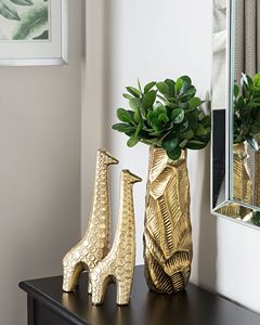 Modern Handmade Iron Floor <b>Vase</b> Gold Finish Geometric and Coastal Design Decorative Accent Piece - Product Image 6