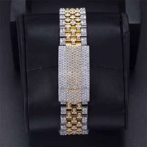 Reloj de Lujo Hip Hop Personalizado con Diamantes Moissanite VVS para Hombre, Hecho a Mano, de Cuarzo, Resistente al Agua, Analógico, con Correa de Acero Inoxidable de 20 mm - Product Image 2