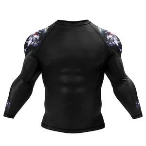 <b>Men's</b> Full Sleeve Compression Rash Guard Sublimation Print Breathable UPF50+ Quick Dry <b>Swim</b> Shirt Adult Sport <b>Top</b> - Product Image 3