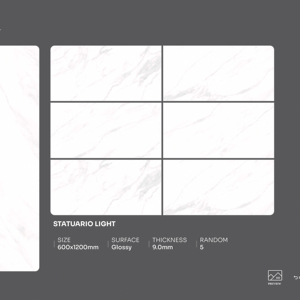 กระเบื้องพอร์ซเลนเคลือบเงา ดีไซน์หรู ขนาด 600x1200 มม. กระเบื้องแผ่นใหญ่คุณภาพพรีเมียม สำหรับโครงการตกแต่งภายในที่อยู่อาศัยและเชิงพาณิชย์ - Product Image 1