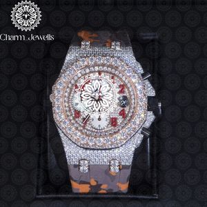 Montre de luxe pour homme Charm_Jewells en acier inoxydable, boîtier rond de 43 mm, mouvement mécanique, cadran en cristal saphir, bracelet en cuir - Product Image 2