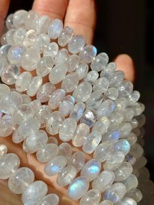 Wholesale 10 mm Natural Rainbow Moonstone <b>Beads</b> Rondelle <b>Direct</b> Manufacturer's Factory Blue Colored Fancy Gemstones - Product Image 4