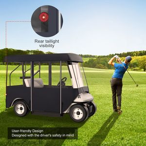 Copertura Universale in Poliestere per Golf Cart, Protezione Solare e Antipolvere con Visiere Parasole e Deflettori Antivento/Antinsetti per Club Car a 2+2 Posti - Product Image 4