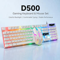 Ensemble clavier et souris ergonomique ultra-fin avec rétroéclairage RGB filaire USB OEM, touches flottantes, noir et blanc, pour le jeu