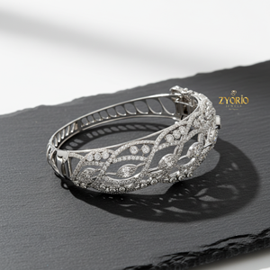 Bracelet chaîne en argent sterling tressé or rose avec diamants de laboratoire, bijoux fins classiques de luxe pour femme, éclat intemporel pour les soirées - Product Image 3