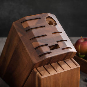 Support de rangement pour couteaux en bois écologique, 7 pièces, porte-couteaux en noyer, organisateur de cuisine, présentoir de comptoir - Product Image 3
