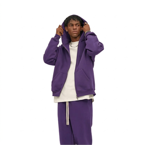 Sudadera con Capucha Urbana para Hombre, Tejido Suave de Felpa, Cálida, Cómoda para Moverse, Corte Regular, Cierre de Cremallera, Bordado, Costuras Resistentes, Uso Diario, Casual - Product Image 1