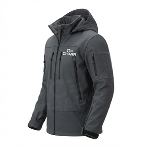 CHARR <b>Men's</b> Winter Soft Shell <b>Jacket</b> <b>Men's</b> Soft <b>Jacket</b> <b>Fleece</b>-<b>lined</b> Thickened Waterproof Outdoor Sportswear - Product Image 2