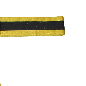 Ceinture de cérémonie brodée en dentelle noire et or avec larges attaches en laiton, ajustable avec épingle de sûreté, de luxe - Product Image 5