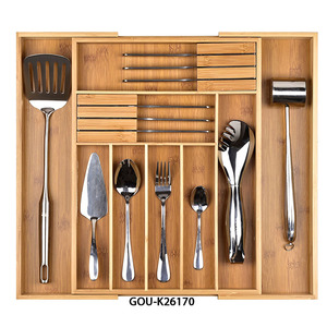 Moderno Porta Utensilios de Cocina de Bambú, Multifuncional, Expandible, de Cinco Niveles - Product Image 2