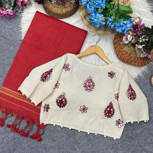 Hermosa Blusa de Seda con Bordado Zari Hecho a Mano y Trabajo Artesanal con Espejos Reales para Fiestas en Todas las Estaciones - Product Image 2