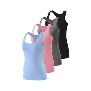 Women's Solid Color Breathable Knitted Tank <b>Tops</b> O-Neck Casual Fit Regular Length 100% Polyester Pink White Gray <b>Black</b> - Product Image 3