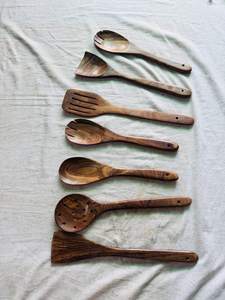 Juego de Utensilios de Cocina de Madera de Teca Natural, 1 Pieza, Cucharas Decorasia, Sin Químicos, Ecológicas, Aptas para Lavavajillas, Modernas - Product Image 3