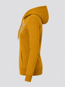 <b>Women's</b> Premium Rhinestone Lined Anti-shrink Winter Hooded Sweatshirt Soft Cotton Blend Pullover Casual Fashion <b>Hoodie</b> Front - Product Image 2