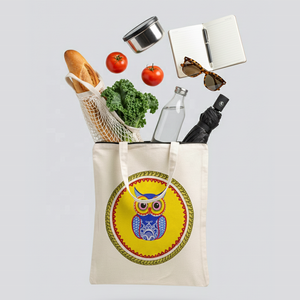 ถุงช้อปปิ้งผ้าฝ้ายพรีเมียมรักษ์โลก พิมพ์ลายศิลปะ ใช้ซ้ำได้ ย่อยสลายได้ เหมาะสำหรับพกพาในชีวิตประจำวันและใส่ของจำเป็น - Product Image 2