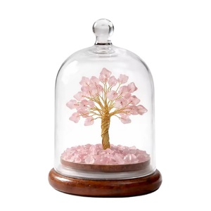 High quality rose quartz Handmade Healing dome Crystal <b>Tree</b> Gemstone Mascot Reiki <b>Chakra</b> Balancing Meditation Home Energy Decor - Product Image 1
