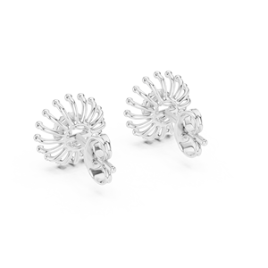 Luxury Silver Vintage IGI Certified Sunburst Diamond <b>Stud</b> <b>Earrings</b> for Women Engagement & Wedding <b>Fine</b> Jewelry - Product Image 3