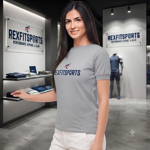 REXFITSPORTS 2026 เสื้อยืดผู้หญิงแบบสั่งทำทรงเข้ารูป แขนสั้น สำหรับออกกำลังกาย ฟิตเนส เทรนนิ่ง ผลิตภัณฑ์เสื้อผ้ากีฬาแบบ Private Label โดยผู้ผลิต - Product Image 3