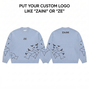เสื้อสเวตเชิ้ตผู้หญิง ผ้าฟลีซหนานุ่ม 100% คอตตอน 340 GSM สีฟ้า ปักโลโก้ตามสั่ง พิมพ์ลายนูน  รับผลิตแบบ OEM ODM - Product Image 1