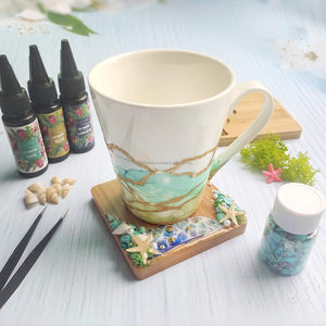 High Quality Square Resin Coasters for Desk <b>Accessories</b> Home <b>Kitchen</b> Tabletop Dining Set Durable Modern Stylish Design Mats Pads - Product Image 3