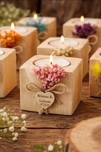 Wood <b>Tea</b> Light Holder Set Round Handmade Candle Holder for Home Decoration - Product Image 1