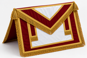 Premium Masonic Royal Arch Apron White Embroidered Water Resistant Ceremonial Regalia Red Border Adjustable Waist <b>Belt</b> Square - Product Image 5
