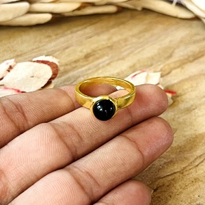 New Arrival Minimalist Onyx <b>Ring</b> Boho Brass <b>Rings</b> For Women 18k Gold Plated <b>Dainty</b> Band Minimal Jewelry for Wholesale/OEM/ODM - Product Image 3