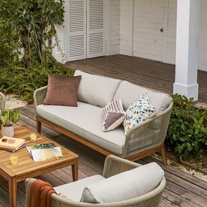 ชุดโซฟาไม้สักธรรมชาติสำหรับกลางแจ้ง เฟอร์นิเจอร์ลานบ้าน ชุดพักผ่อนในสวนหลังบ้าน ผู้จัดจำหน่ายไม้สักจากอินโดนีเซีย - Product Image 4