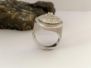 Round Cut Rhodium Plated Prong Setting Cluster Engagement <b>Ring</b> Unique Gift for wife Wedding <b>Ring</b> Anniversary Party Gift for her - Product Image 5