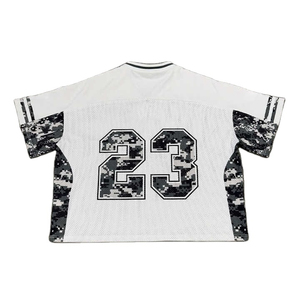 T-shirt de sport unisexe personnalisé en jersey léger, col en V, coupe carrée, court, oversize, imprimé par transfert thermique, en maille, chez Nurak 2026 - Product Image 2