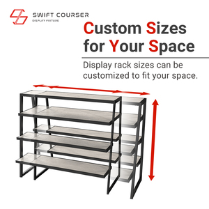 Exhibidor de Metal Moderno con Estructura de Madera y Múltiples Niveles, Exhibidor de Tienda Minorista de Varias Capas - Product Image 3