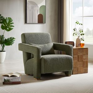 Sedia Ergonomica Mirod per Soggiorno con Braccioli ad Angolo Retto, Supporto Lombare, Seduta Inclinata Artistica e Gambe in Legno - Product Image 3