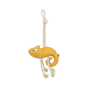 Juguete Masticable para Mascotas Camaleón de 45 cm con Cuerda de Cuero, Juguete Masticable Duradero y Entretenido para tu Amigo Peludo - Product Image 1