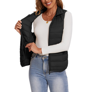 Women's Matte Puffer Vest Padded <b>Quilted</b> <b>Gilet</b> Minimal Winter Outerwear Private Label Apparel Manufacturer - Product Image 1