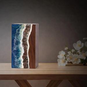 Handcrafted Rosewood Cremation Urn for Ashes – Ocean Wave Wooden <b>Memorial</b> <b>Box</b> Keepsake - Product Image 5