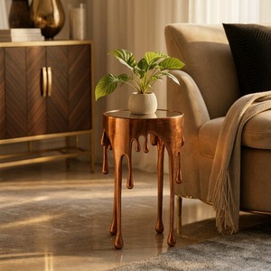 Mesa de Centro Moderna Minimalista con Diseño de Goteo, Mueble Decorativo de Metal para Sala de Estar Contemporánea - Product Image 4