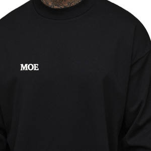 Camiseta de manga larga de algodón grueso para hombre, corte holgado, logo minimalista, estilo urbano, fabricación al por mayor OEM - Product Image 3