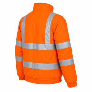 Custom Logo Mens Industry <b>Jacket</b> <b>High</b> <b>Visibility</b> Tape Stand Collar Zipper Pockets Safety Outerwear Custom Workwear <b>Jacket</b> - Product Image 4