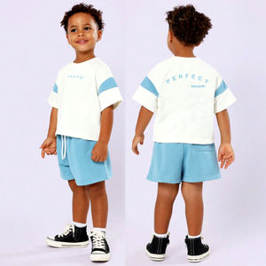 Conjuntos de Ropa para Niños 100% Algodón, Conjuntos de Verano para Niños de 1 a 10 Años, Conjuntos de Pantalones Cortos, Conjuntos de Camisetas, Conjuntos con Logotipo Bordado, Conjuntos con Estampado Puff - Product Image 5