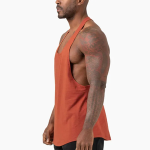 Wholesale Custom 100% Cotton Men's <b>Tank</b> <b>Tops</b> Dropped Armhole Gym Stringer with Custom Logo Men's 100% Cotton O-Neck <b>Tank</b> <b>Tops</b> - Product Image 2
