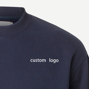 Sweat-shirt à col rond surdimensionné pour homme, couleur unie, logo personnalisé imprimé sur le devant, pull décontracté en tricot, mélange de coton, vêtements d'hiver - Product Image 6