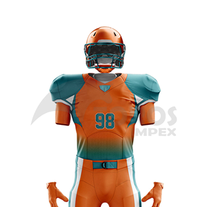 Custom American Football Uniform Set Sublimated Team Jersey Premium Polyester Football Kit OEM ODM Private Label Wholesale Manuf - Product Image 4