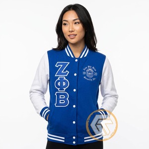 เสื้อแจ็คเก็ต Zeta Phi Beta แบบสั่งทำพิเศษจาก GREEK TREASURES เสื้อผ้าสำหรับชมรมนักศึกษา คุณภาพสูง ผ้าฝ้าย 100% น้ำหนัก 220 กรัม ระบายอากาศได้ดี แห้งเร็ว - Product Image 4