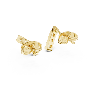 Pendientes de Barra Curva con Diamante Cultivado en Laboratorio de Corte Redondo, Oro Sólido de 14K/18K, 0.20CT DEF VVS, Joyería Fina Minimalista, Venta al Por Mayor - Product Image 5