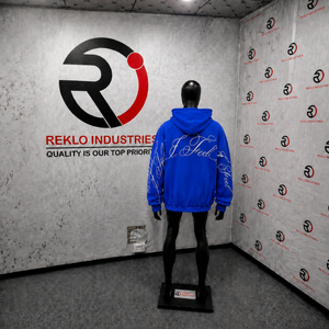 NUEVO en Oferta Sudadera con Capucha Azul Rey Oversize con Cremallera, Estilo Urbano, de Forro Polar Grueso, Casual, Unisex, con Estampado Gráfico en la Manga - Product Image 4