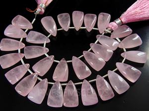 <b>Rose</b> <b>Quartz</b> Smooth Long Trillion 15X8MM Briolette Pyramid Teardrop Drop <b>Earring</b> Pair Wholesaler Supplies - Product Image 6