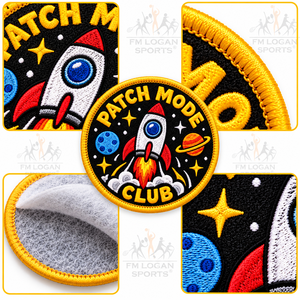 Écussons ronds personnalisés en feutre brodé, motif fusée spatiale, thermocollants ou à coudre, vente en gros, broderie de logo personnalisée - Product Image 4