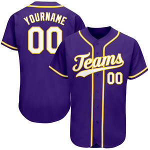 Camiseta de Béisbol Personalizada por Sublimación, OEM, 100% Poliéster, Informal, con Botones al Frente, Nombre del Equipo, Número, Ropa Deportiva - Product Image 1