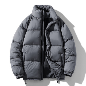 Veste d'hiver décontractée pour homme, en coton rembourré, avec capuche et fermeture éclair, coupe-vent, épaisseur standard, chaude, pour l'extérieur - Product Image 4